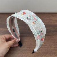 Diadema de encaje bordada de estilo coreano para mujer, diadema con bordes anchos, lazo de flores, cuerda para el cabello, banda para el cabello con diamantes de imitación florales de hadas - details 21