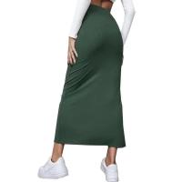 Verano 2025 nuevas niñas de cintura alta nalgas falda larga dividida sexy Spice Girl pura mujer sensual en la falda larga acanalada - details 11