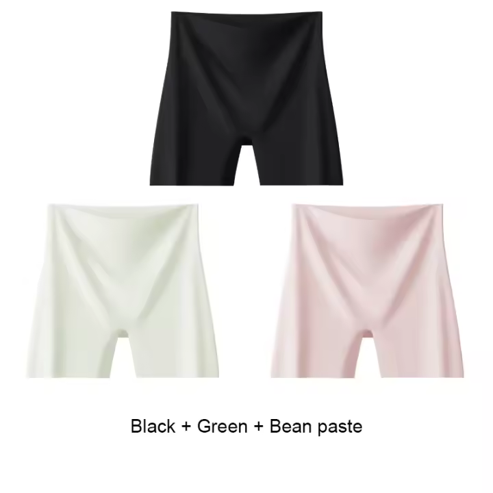 Bóxer para mujer, bragas sin costuras, pantalones cortos de seguridad de talla grande, ropa interior de seda helada, parte inferior de falda de verano - 1