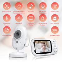 Awapow 3.5Inch Video Baby Monitor With Camera High HD Wireless Baby Nanny Security Camera Night Vision Temperature Monitoring - details 8