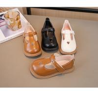 Zapatos de cuero de princesa para niñas, zapatos planos con correa en T, calados con corazón, bonitos y suaves, primavera y otoño, 2024 - details 2