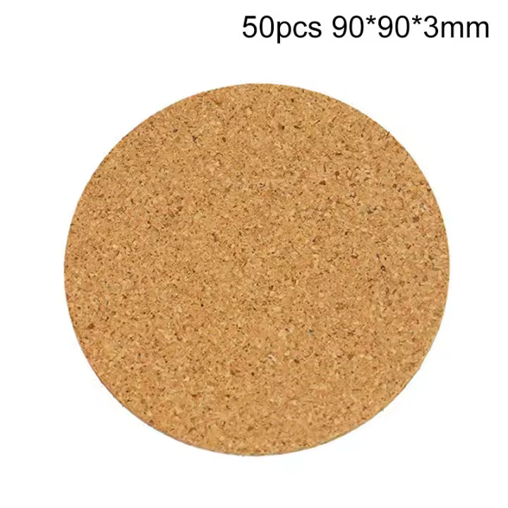 Posavasos de corcho Natural para mesa, accesorios de cocina, alfombrilla redonda para taza de café y té, decoración de escritorio, 50/100 piezas - 1