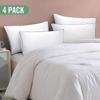 Almohada de soporte para el cuello estilo hotel de lujo, paquete de 4, suave y afelpada, adecuada para viajes, hogar y uso diario. - details 0