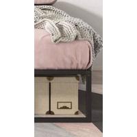 Joseph Cama 135x190 cm - Altura 25 cm con almacenamiento debajo de la cama - Estructura de cama de plataforma de metal con soporte de listones de madera - Negro - details 12