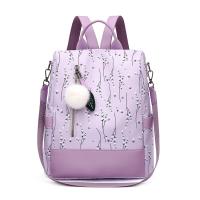 Mochila Con Estampado Floral Para Mujer, Bolsa De Viaje Informal, Con Bola De Pelo, De Gran Capacidad, Nueva - details 6