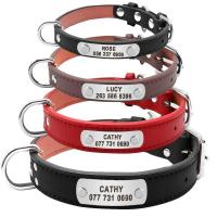 perro personalizado cuero PU, Collar de cachorro personalizado, collares mascotas grabados gratis para perros pequeños, medianos - details 10