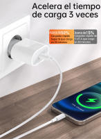 Adaptador de carga rápida de 20 W + cable de datos de 27 W, paquete de 2 cargadores blancos (Tipo-C) - details 4