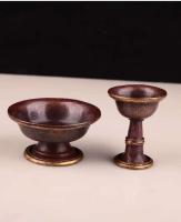 Xizang patrón auspicioso Dharma cobre puro tibetano antiguo taza decoraciones hechas a mano en Nepal - details 6