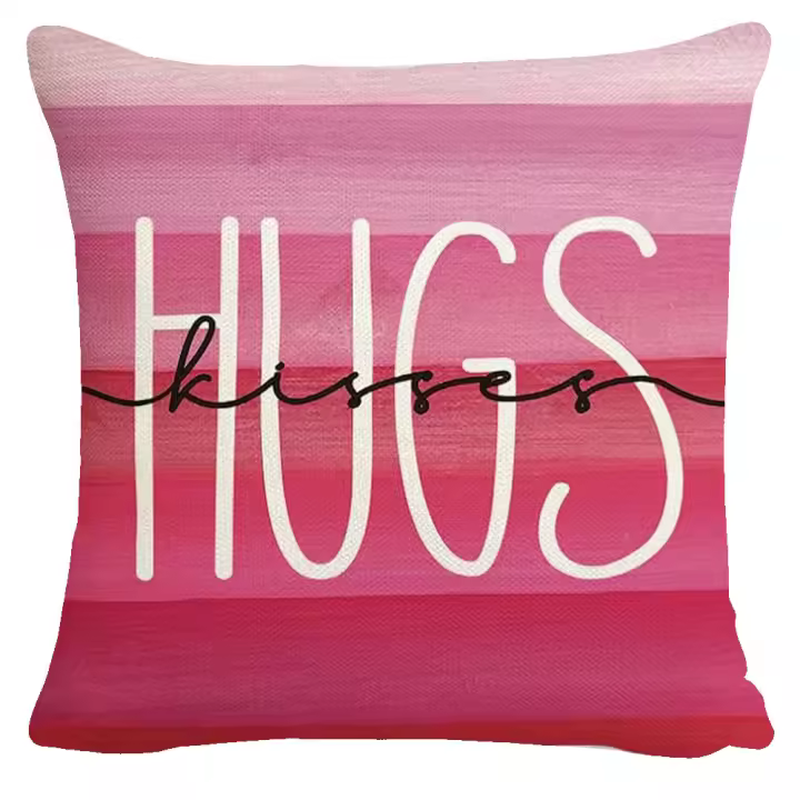 Funda de almohada con estampado de lino para el Día de San Valentín, cubierta decorativa para sofá y hogar, novedad de 2024 - 1