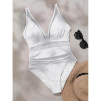 Bañador negro de una pieza para mujer, traje de baño de realce con Control de barriga, Tankini de una pieza - details 15