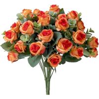 10 cabezas de flores artificiales de seda, rosas blancas, hojas de eucalipto, ramo de peonías, flores falsas para mesa de boda, jarrón para fiesta, decoración del hogar - details 2