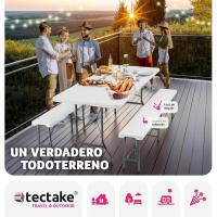 Juego de Mesa Plegable de Acero Set de Mesa de Camping con 2 Sillas Mesa de Jardín al Aire Libre - details 5