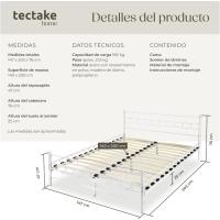 Cama de Boda de Acero Robusto Estructura de Acero con Somier de Láminas de Madera - details 16