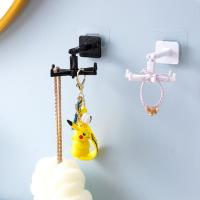 Gancho de puerta autoadhesivo de seis garras montado en la pared giratorio de 360 grados colgador de ropa toallero organizador de cocina - details 2