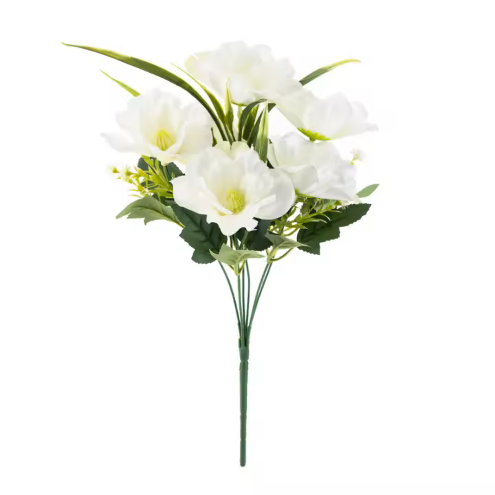 Ramo de simulación de flor de cerezo realista, flores artificiales de seda de 40cm para boda, arreglo floral de Sakura de 6 cabezas - 1
