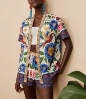 Conjunto de Verano para Mujer 2025 Blusa Estampada y Shorts Ajustados Moda Europea - details 16