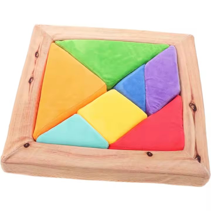 Juego de Rompecabezas Tangram de Peluche Formas de Apilamiento para Estimular la Agitación Nerviosa - 1