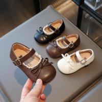 Zapatos de cuero para niños, nuevos zapatos planos para niñas de primavera y otoño con lazo, zapatos informales versátiles de moda de princesa para niños, suela blanda - details 1