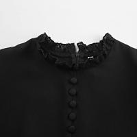 Vestido negro de línea A con diseño de manga larga para mujer, primavera verano, nuevo. - details 15