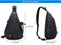 Mochila de Pecho Camuflada Negra para Hombres Bolsa Deportiva Impermeable para Viajes Gran Bolsa Cruzada para Niños y Adultos - details 0
