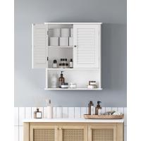 Almacenamiento Estante Ajustable Puertas Doble Persiana y Estante Abierto 20 x 60 x 70 cm Blanco - details 5