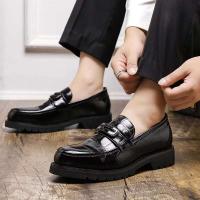 Zapatos de conducción de cuero de PU de tendencia de vestido de negocios clásico, zapatos casuales formales de barco penny para hombres - details 7