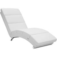Chaise Longue Tumbona XXL London 186x89x55cm Sillón Ergonómico de Salón Oficina 180Kg Cuero Sintético Blanco - details 0