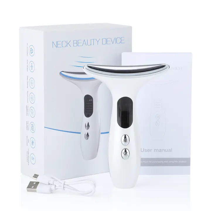 Dispositivo de microcorriente para adelgazar la cara, dispositivo de belleza para el cuello, fotones, rejuvenecimiento de la piel, antiarrugas, doble mentón, masajeador Facial - 1