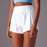 Pantalones cortos transpirables de cintura alta para mujer, pantalón corto para gimnasio, correr, tenis, doble cara, antibrillo, pantalones cortos deportivos informales - details 2