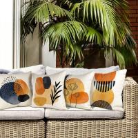 Juego de 4 Fundas de Almohada de Lino Geométrico 45x45cm Ideal para Sofá, Sala de Estar, Jardín, Coche - details 3