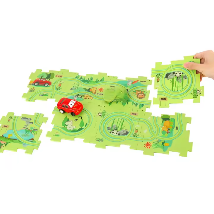 Conjunto de Juego de Tren de Rompecabezas Tablero Educativo para Niños con Juguete de Vehículo Eléctrico Marca Excitat - 1