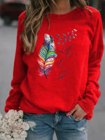 Printed Hoodies Women Fleece Long Sleeve O Neck Loose Sweatshirt Girls Women Hoodie Pullovers - details 4
