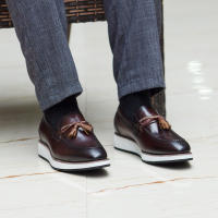 Zapatos bajos retro de cuero con borlas para hombre - details 3