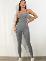 Mono de yoga sin costuras Mujer Correa de espagueti Ocio Entrenamiento Gimnasio Leggings Sujetador acolchado Monos de una pieza - details 15