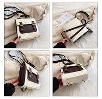 Mini mochila para mujer, nueva moda, versátil, de gran capacidad, bandolera doble con bloques de Color para niñas, bolso escolar pequeño de viaje a la moda - details 3