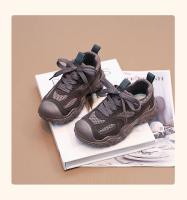 Zapatos informales con cordones para niños y niñas, zapatillas deportivas transpirables de malla de aire, antipatadas, a la moda, para correr, color rosa y gris - details 10