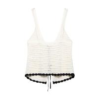 Novedad de verano 2025, Top romántico de ganchillo francés decorado con lazo informal para mujer, tirantes - details 2