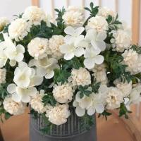 Flores artificiales de 27CM, decoración de mesa de hortensias, 8 cabezas, ramo de hortensias artificiales, regalos DIY, flores falsas, decoración para el hogar y la boda - details 2