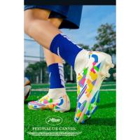 Zapatos de fútbol transpirables de tobillo alto para hombre, botas de fútbol de entrenamiento profesional al aire libre, antideslizantes, ligeras/Zapatos de fútbol profesionales para hombre, zapatos de fútbol para niños, zapatos de fútbol de tobillo alto, - details 9