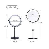 Espejo de maquillaje iluminado de 9 pulgadas con aumento, 3 colores, brillo y altura ajustables, 360 °   Rotación, espejo de aumento 10X - details 13