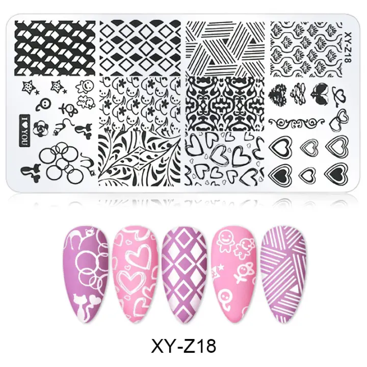 Plantillas de estampado navideño para uñas, plantillas de diseño Floral, herramienta de acero inoxidable, 1 unidad - 1