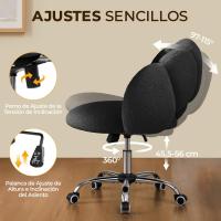 Silla de Escritorio Ergonómica Diseño Nube en Tejido Bouclé Altura Ajustable Ruedas Giratorias - details 21