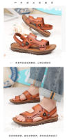 Nuevo exterior sandalias de cuero transpirable zapatillas de cuero genuino suela de tendón de ternera zapatos de playa hombres conducción - details 9
