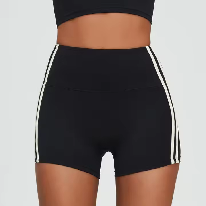 Pantalones cortos de Yoga para mujer, Shorts deportivos elásticos de cintura alta, transpirables, de secado rápido, para correr y Fitness - 1