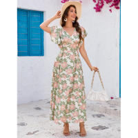 NOVEDAD DE VERANO 2025, producto estampado con cuello en V, manga corta, corte ajustado con un gran espectáculo de temperamento - details 1