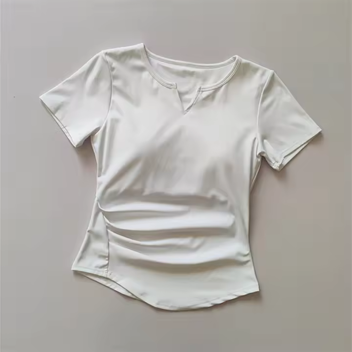 Camiseta Deportiva de Manga Corta Camiseta de Entrenamiento Ajustada con Almohadillas - 1