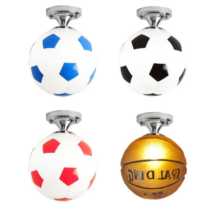 Luces de techo LED para balón de fútbol, lámpara creativa de 220V E27 para decoración de dormitorio de niños, Bar y Club - 1