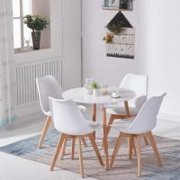 Comedor, Estilo escandinavo Mesa redonda y patas de madera de haya, 80 * 72 cm, Color blanco - details 3