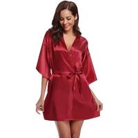 Bata de satén para mujer, lencería íntima, ropa de dormir sedosa, regalo de boda nupcial, bata de baño tipo kimono informal, camisón Sexy - details 21