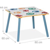 Juego de Mesa y Sillas para Niños 2 Sillas, MDF y Madera, Multicolor - details 3